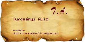 Turcsányi Aliz névjegykártya